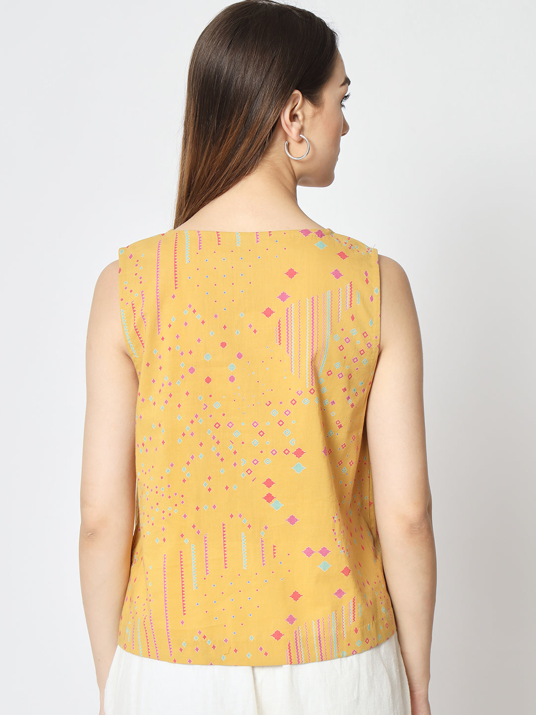 Mustard 'Sitaare' Pleat Top