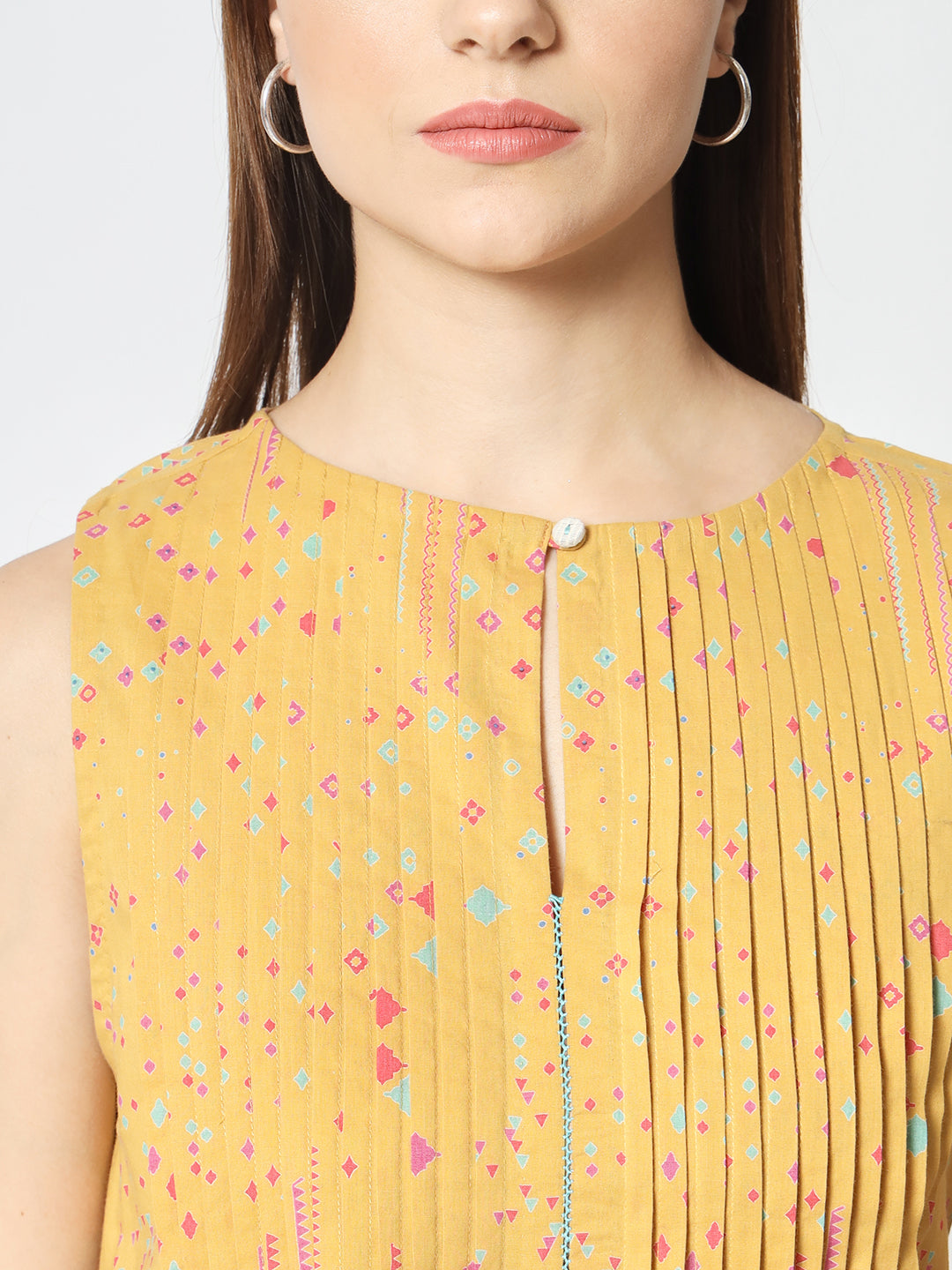 Mustard 'Sitaare' Pleat Top