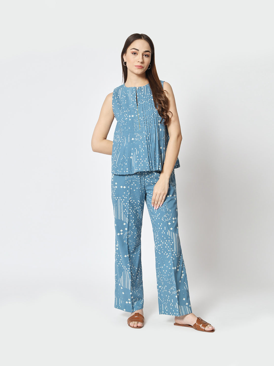 Indigo 'Sitaare' Pleat Top
