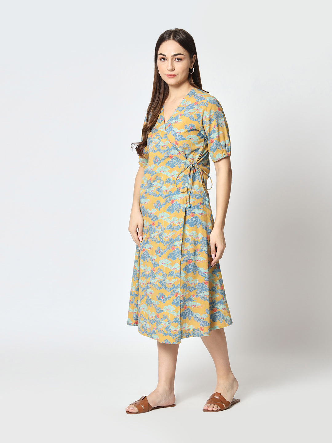 Mustard 'Baadal' Wrap Dress