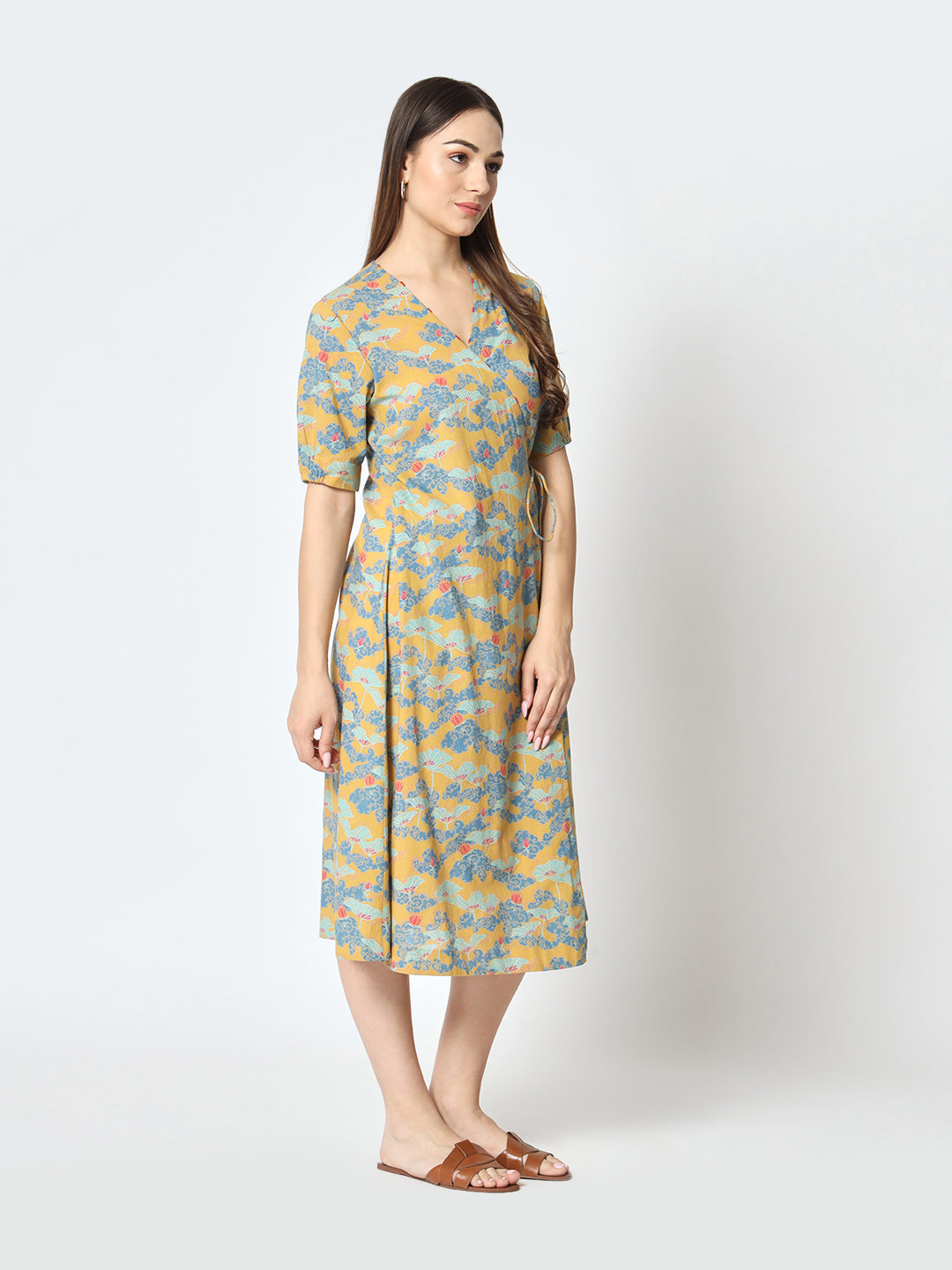Mustard 'Baadal' Wrap Dress