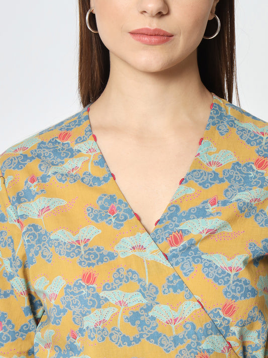 Mustard 'Baadal' Wrap Dress
