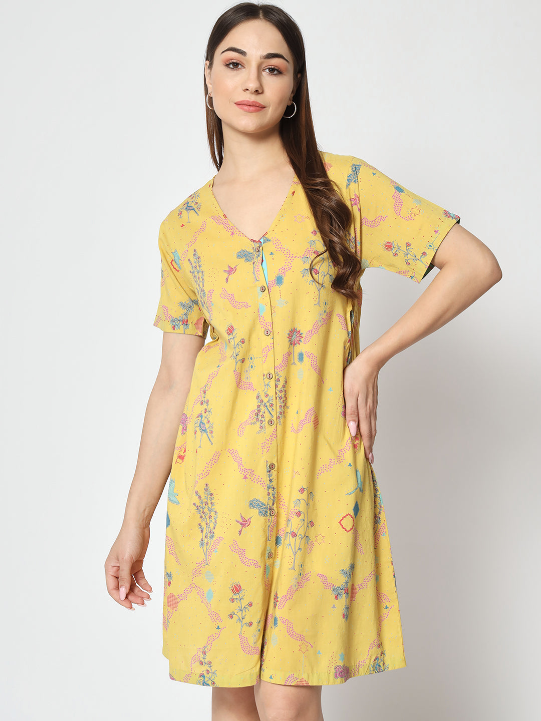 Tuscany 'Firdous' V neck Dress