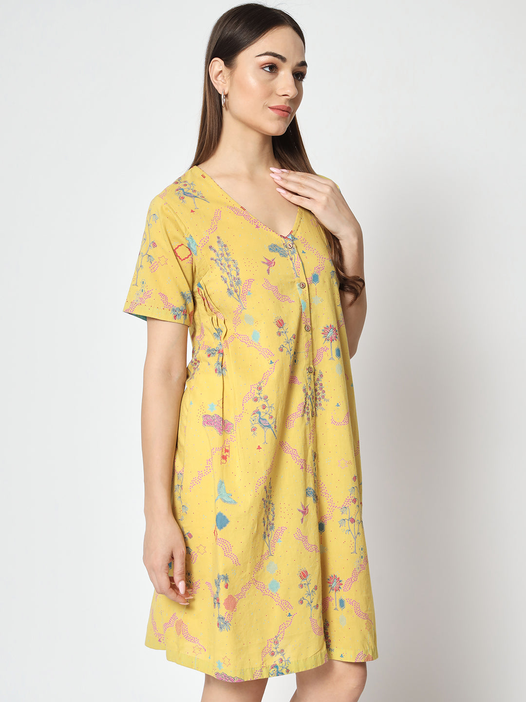 Tuscany 'Firdous' V neck Dress