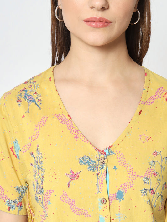 Tuscany 'Firdous' V neck Dress