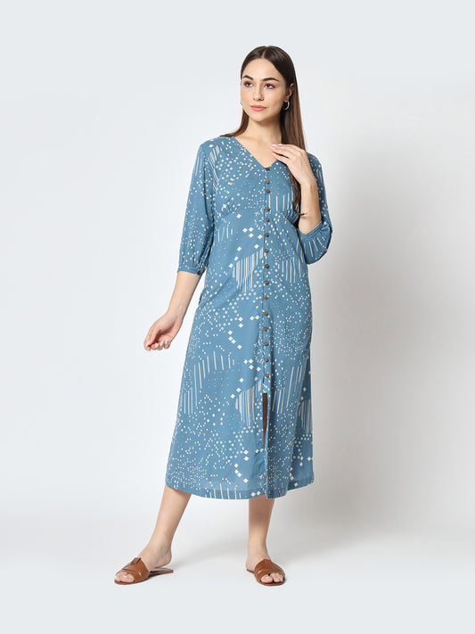 Indigo 'Sitaare' Button Down Dress