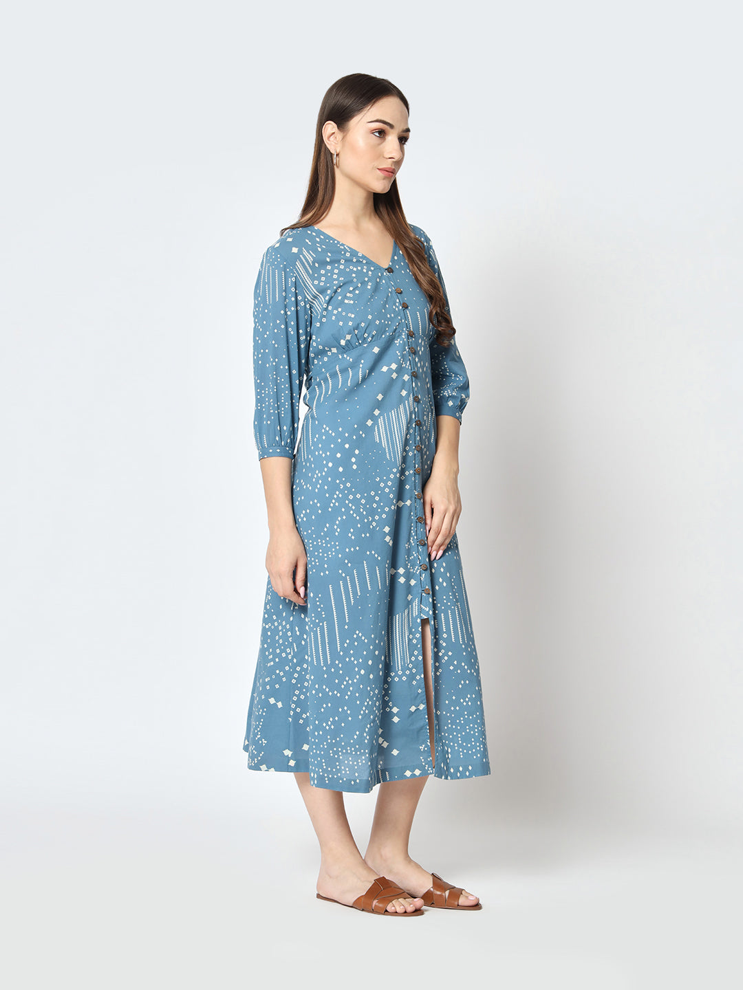Indigo 'Sitaare' Button Down Dress