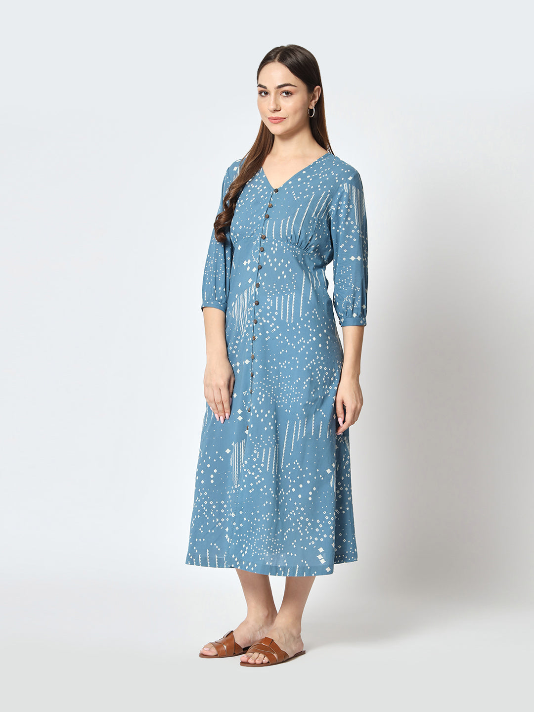 Indigo 'Sitaare' Button Down Dress