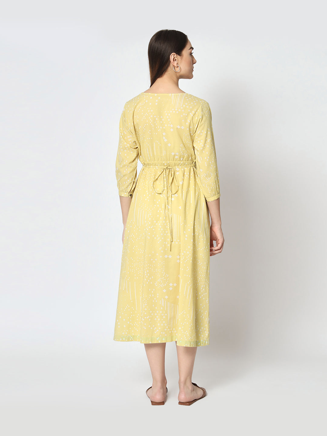 Lime Green 'Sitaare' Button Down Dress