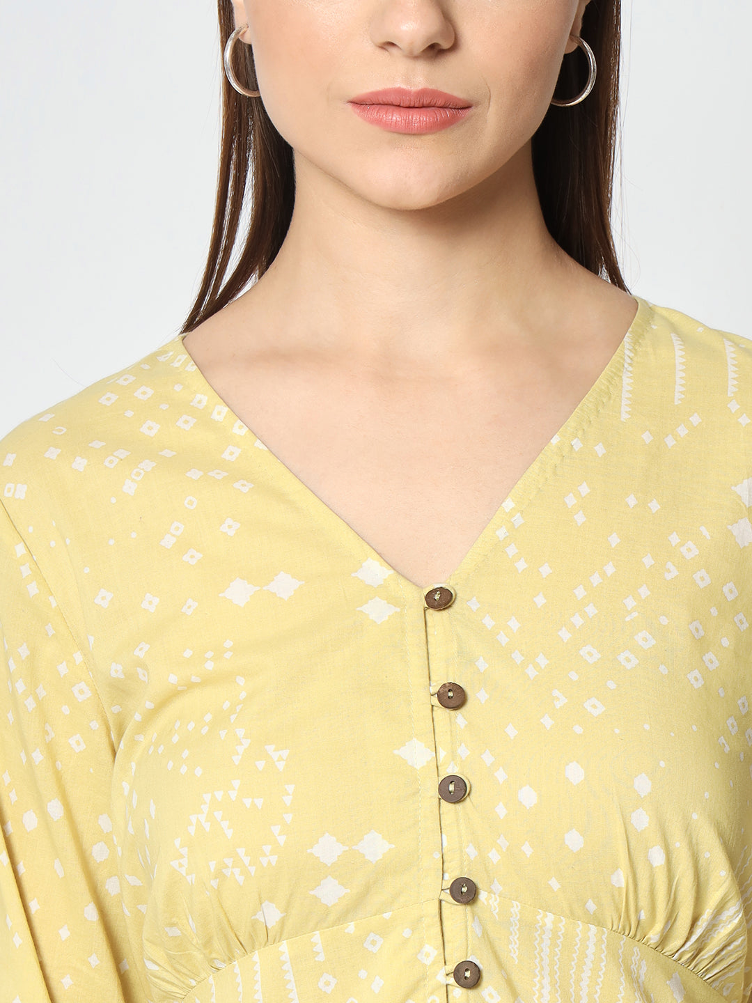 Lime Green 'Sitaare' Button Down Dress