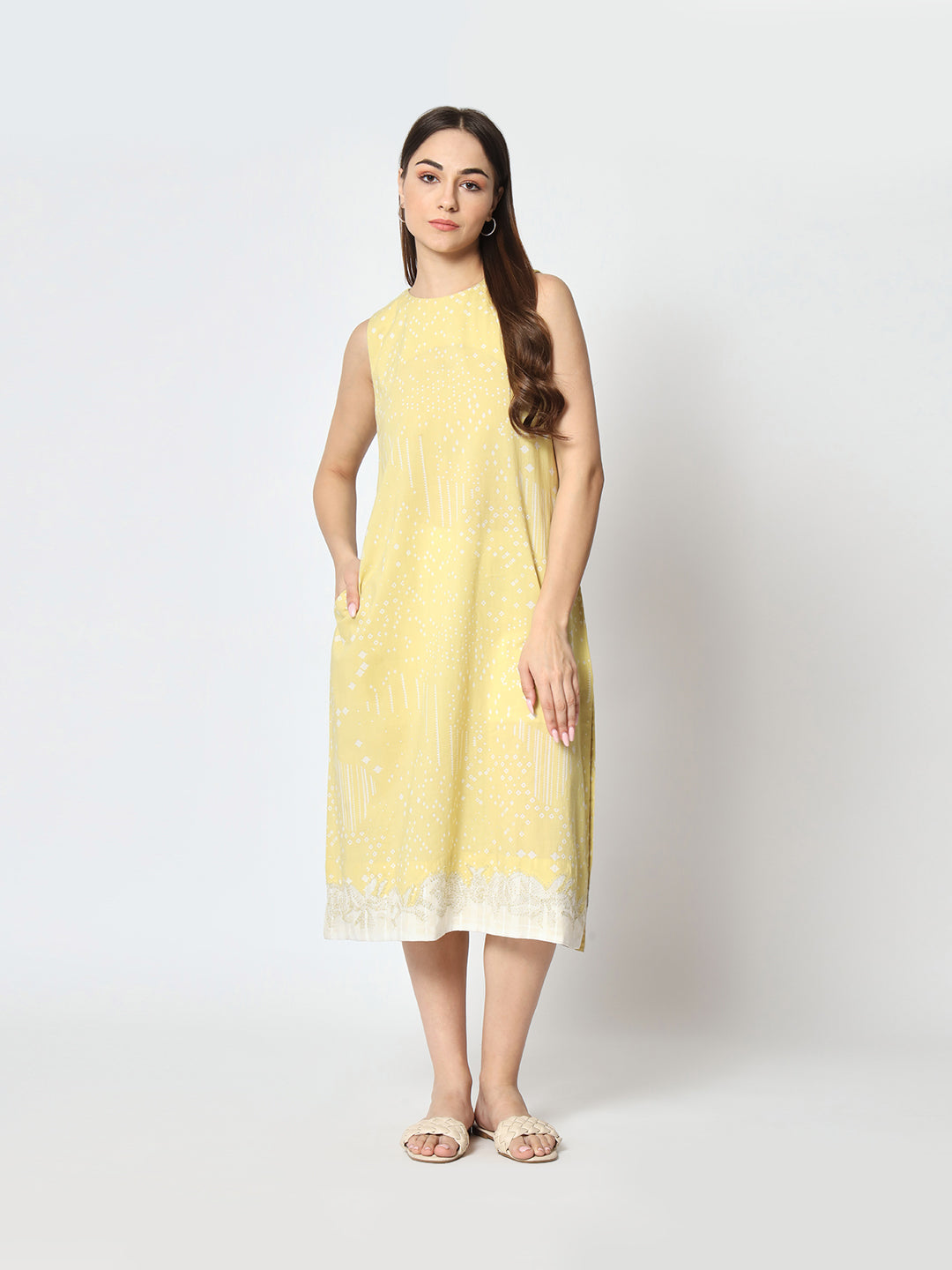 Lime Green 'Sitaare' A Line Dress shopatambi Lime Green 'Sitaare' A Line Dress shopatambi