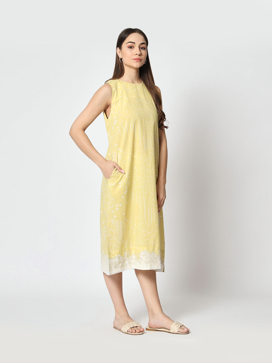 Lime Green 'Sitaare' A Line Dress