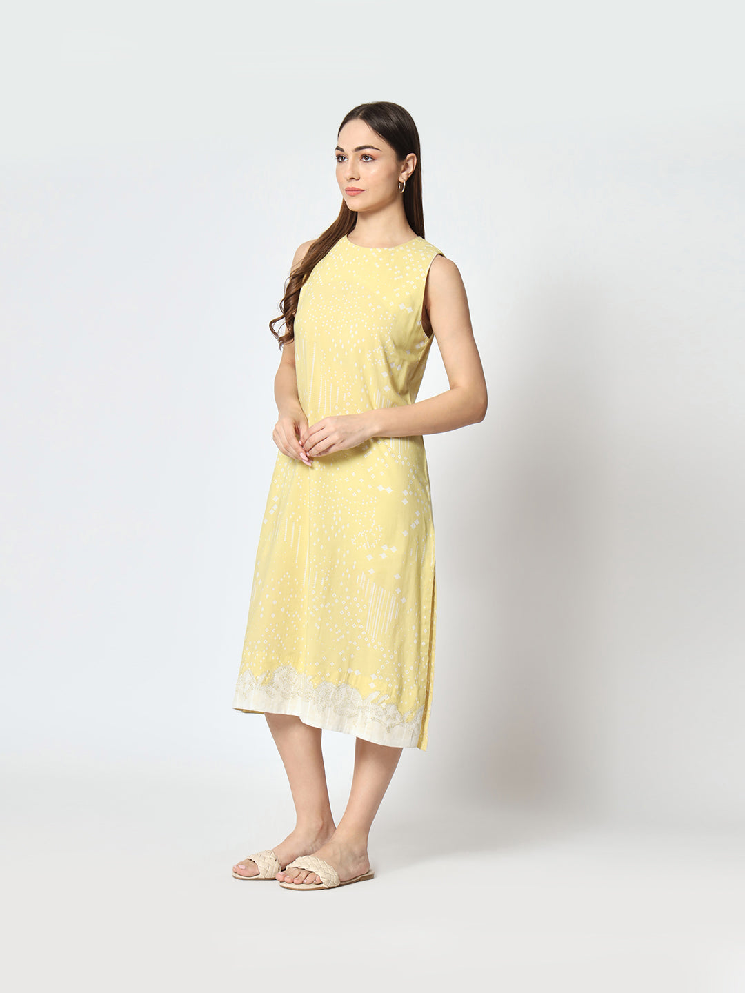 Lime Green 'Sitaare' A Line Dress