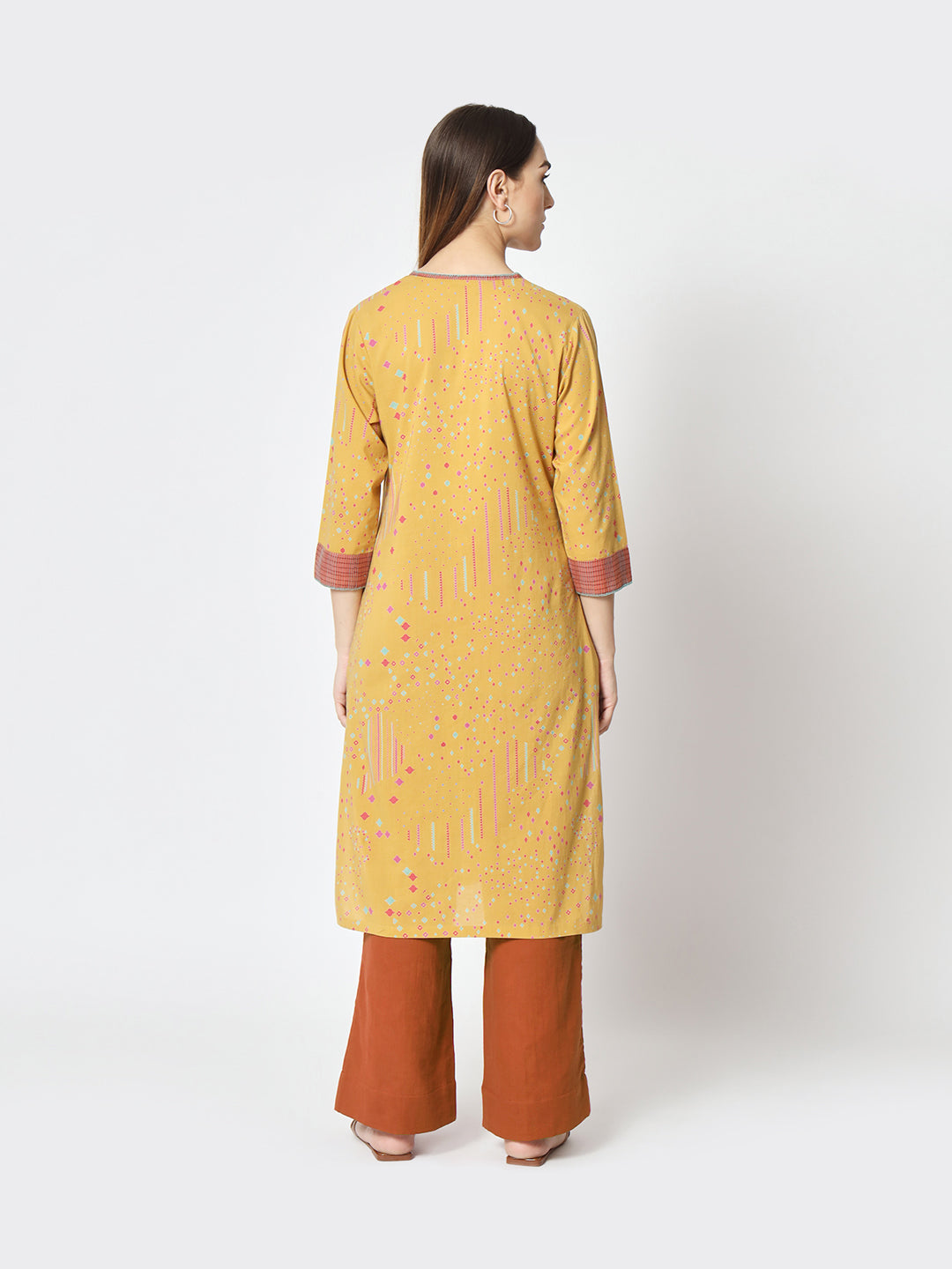 Mustard 'Sitaare' Straight Kurta