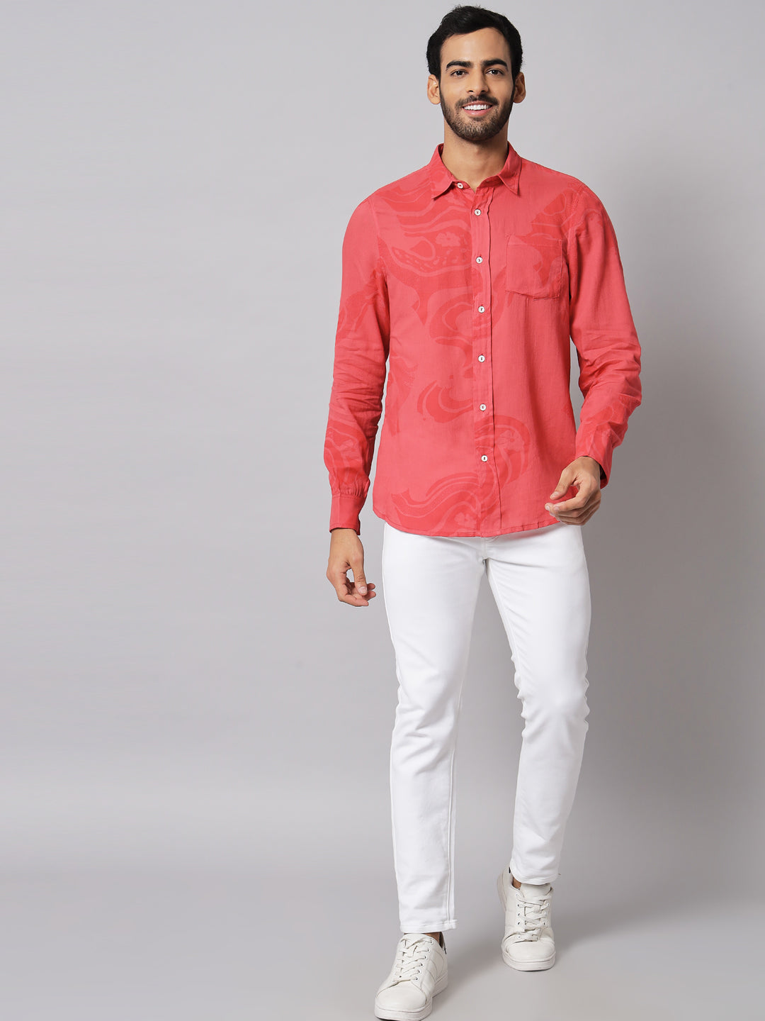 Printed ' Coral River ' Casual Shirt