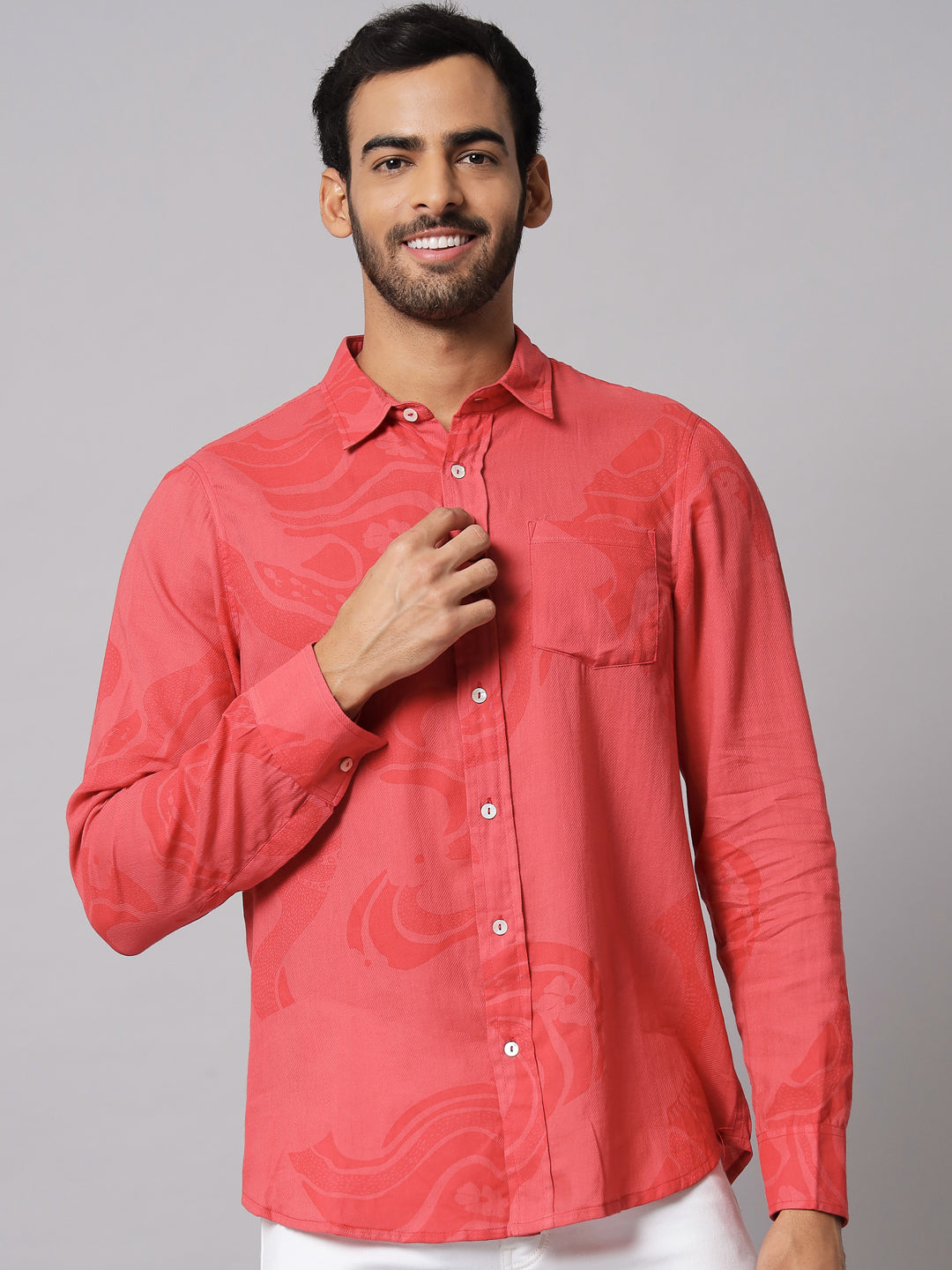 Printed ' Coral River ' Casual Shirt