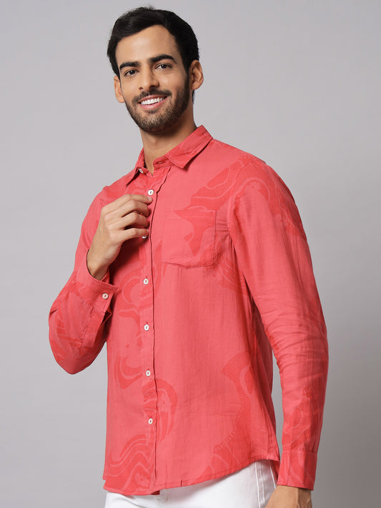 Printed ' Coral River ' Casual Shirt
