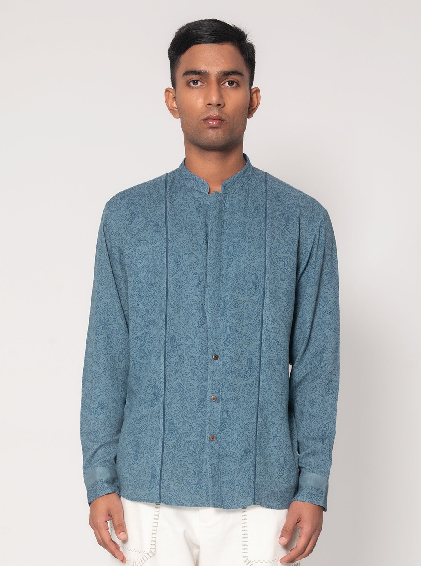 Indigo Printed Neem Jaal Casual Shirt