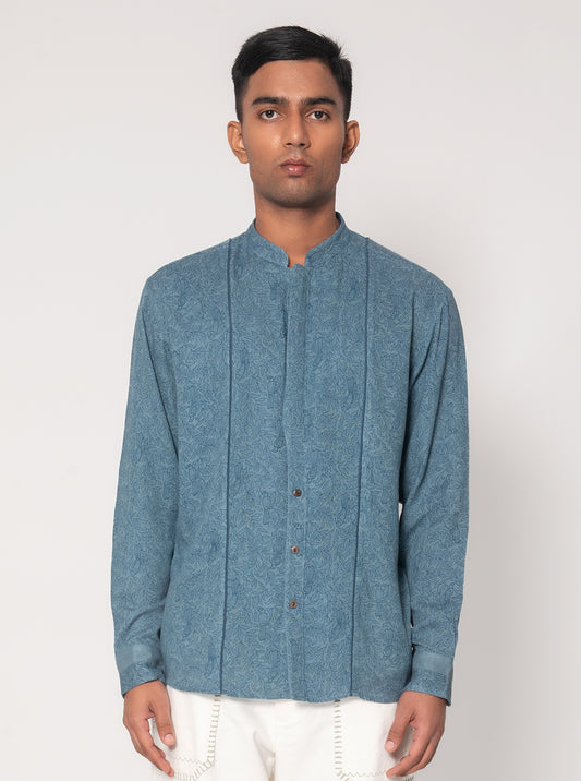 Indigo Printed Neem Jaal Casual Shirt