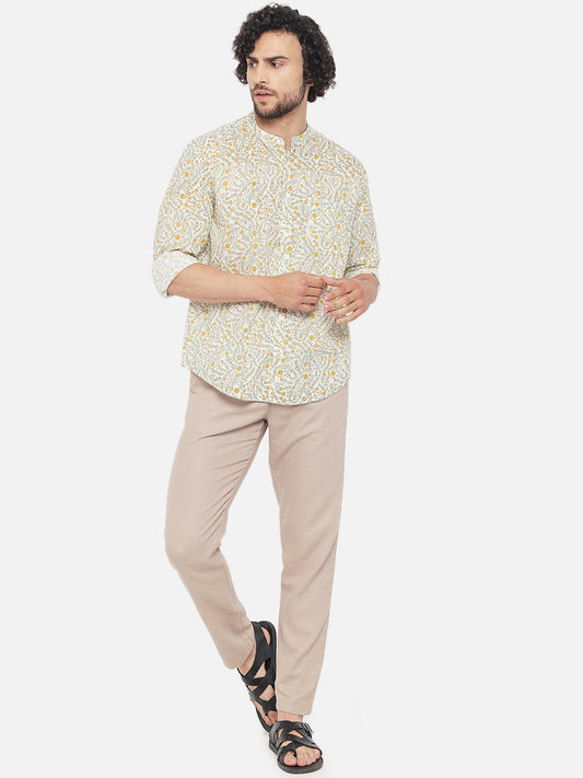 Yellow Green ' Tagetes ' Casual Shirt