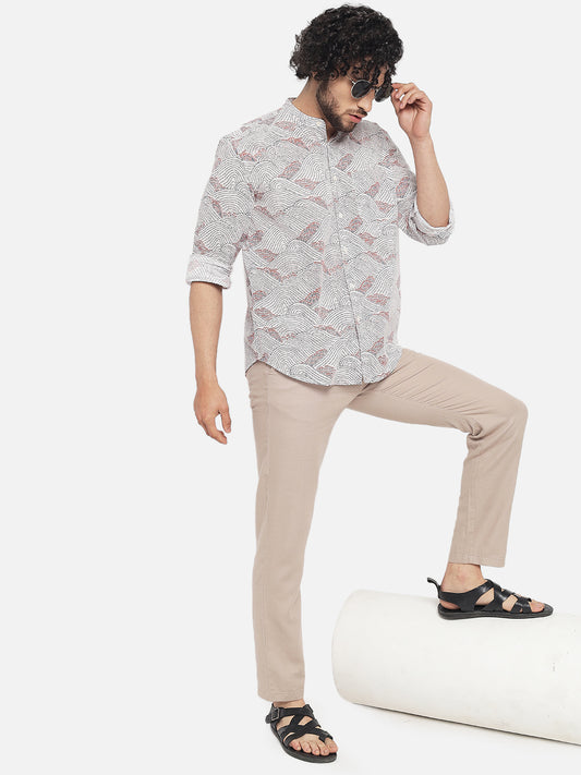 Cotton Red Blue ' Tarang ' Printed Shirt