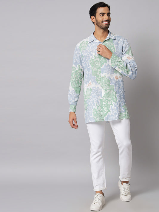 Cotton Printed ' Waterfall ' Shirt