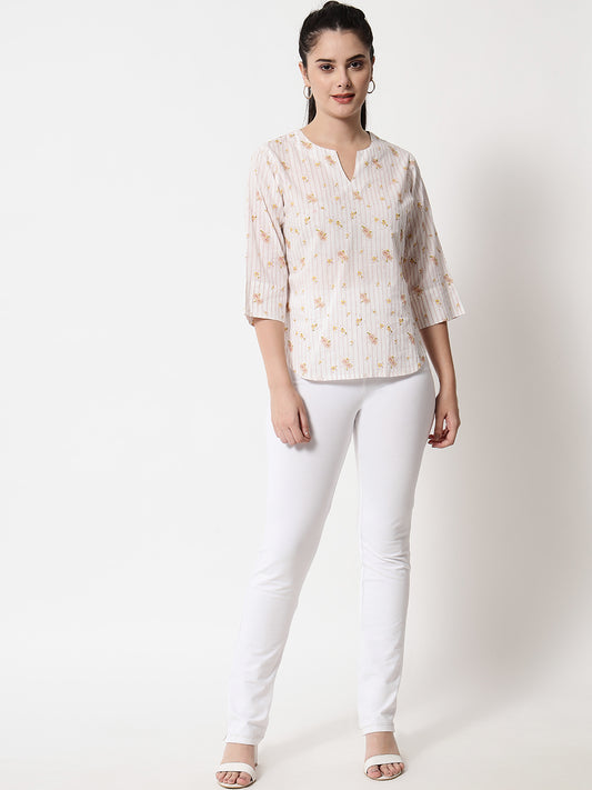 Printed ' Mogra ' top
