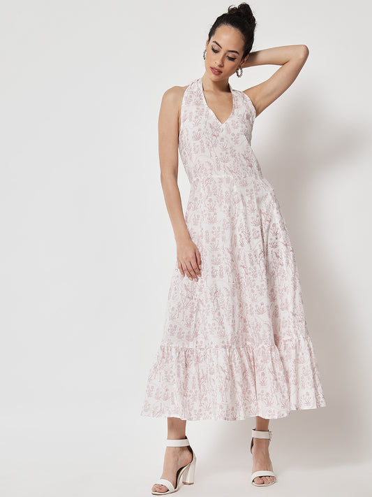 Cotton Printed ' Shajar ' Halter Dress