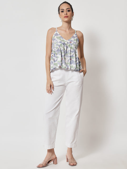 Cotton Printed ' Baadal ' Crop Top