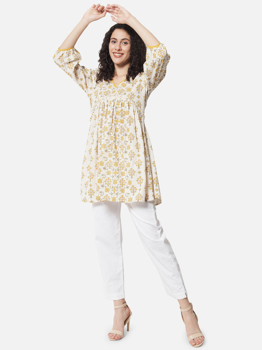 Cotton Printed Gathered Tunic
