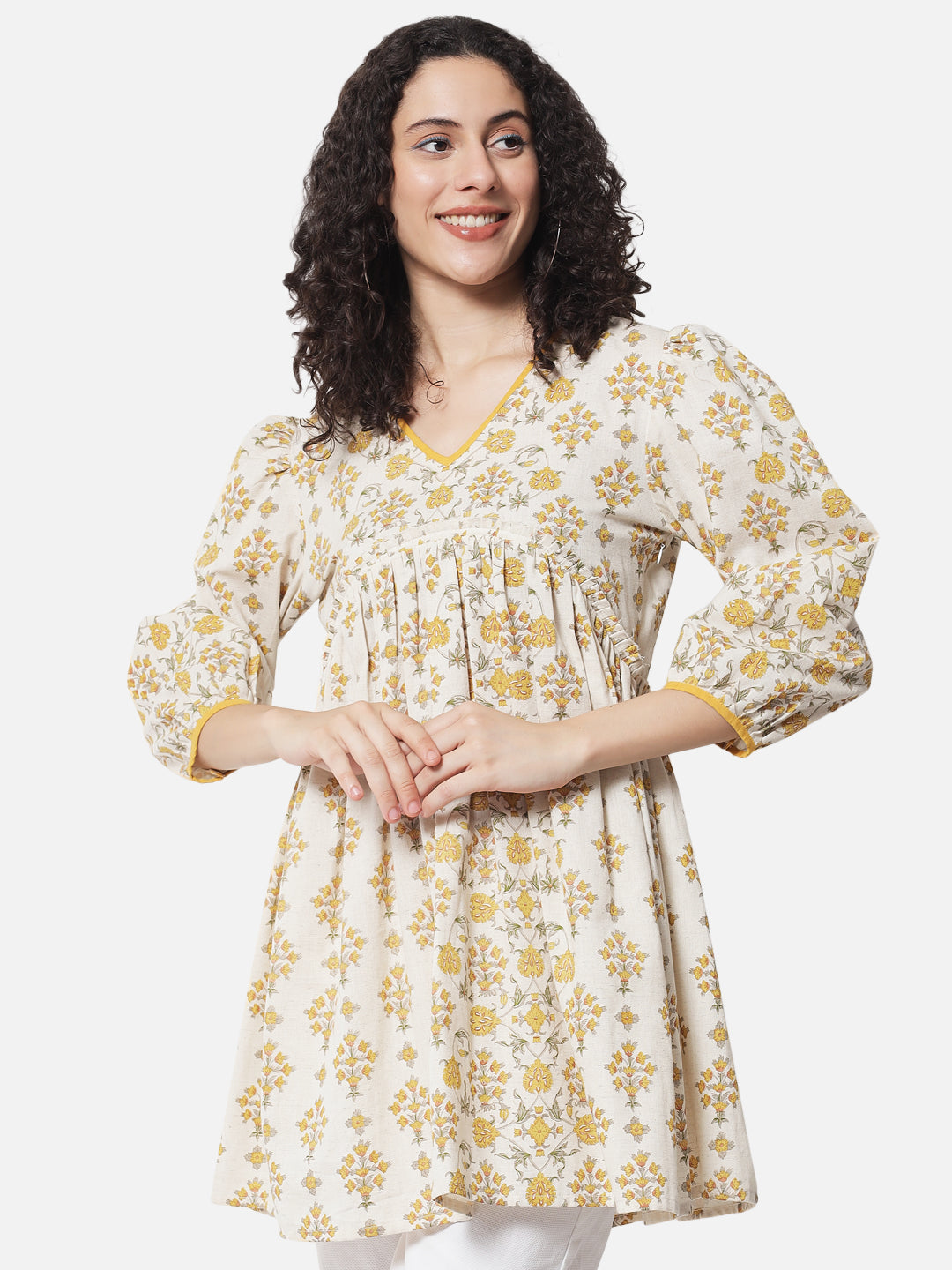 Cotton Printed Gathered Tunic