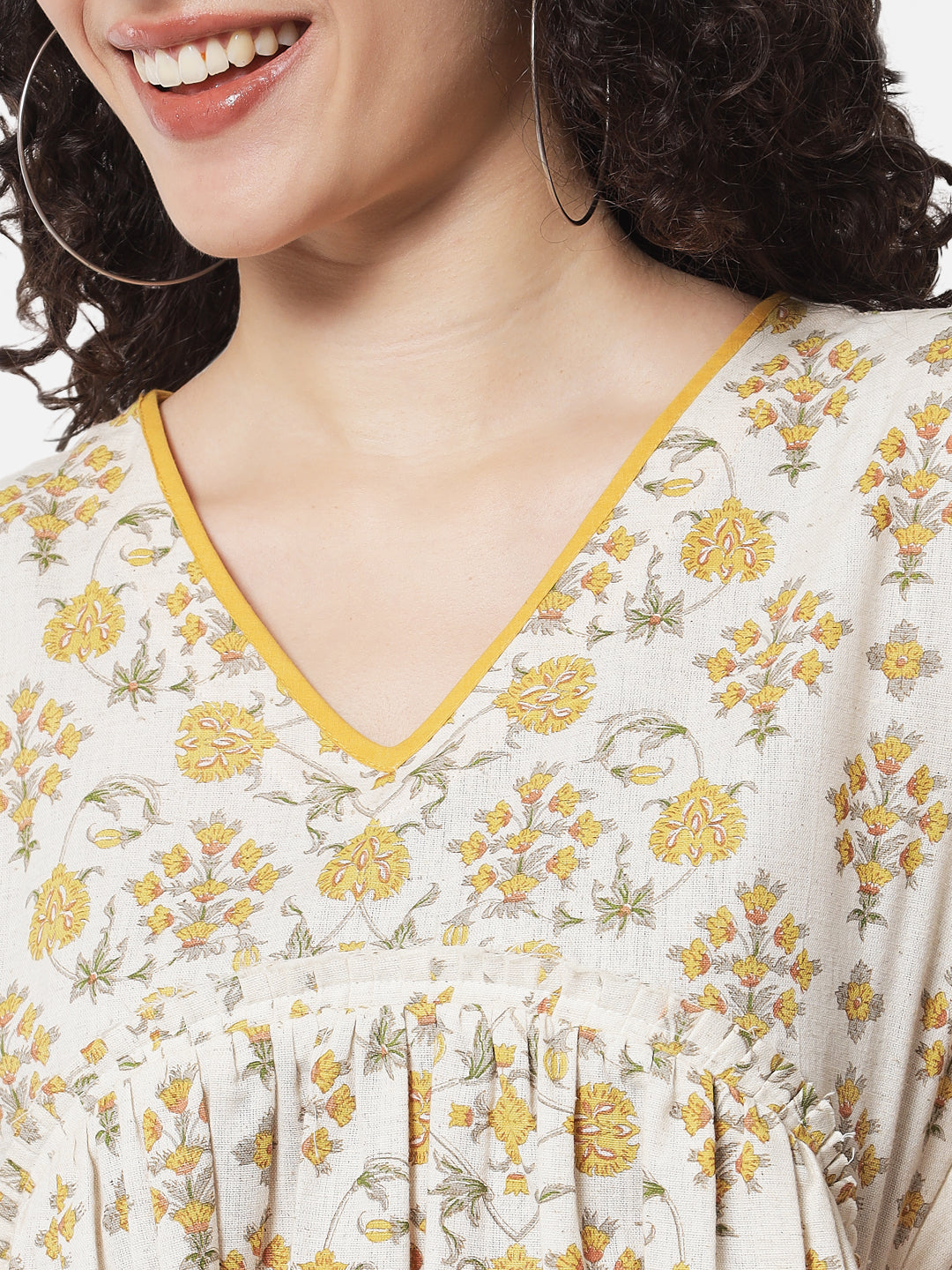 Cotton Printed Gathered Tunic