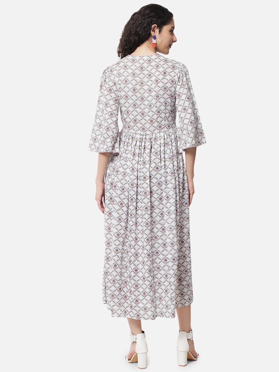 Cotton Printed Tiered Dress