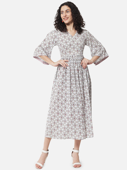 Cotton Printed Tiered Dress