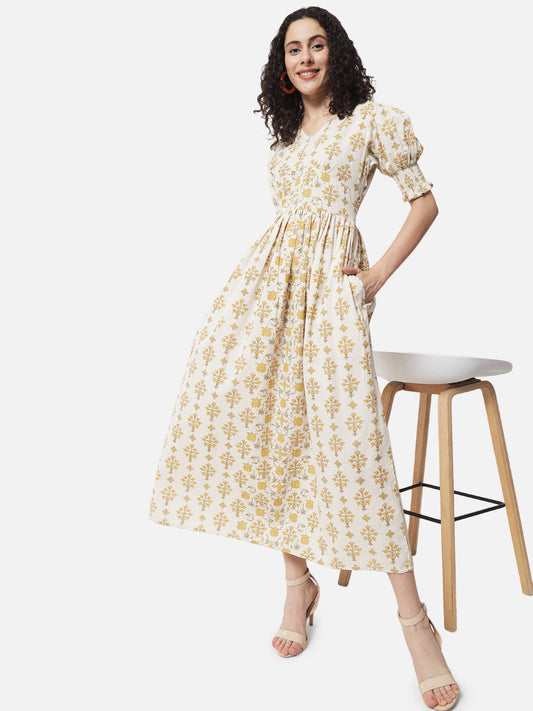 Cotton Printed Victorian Dress