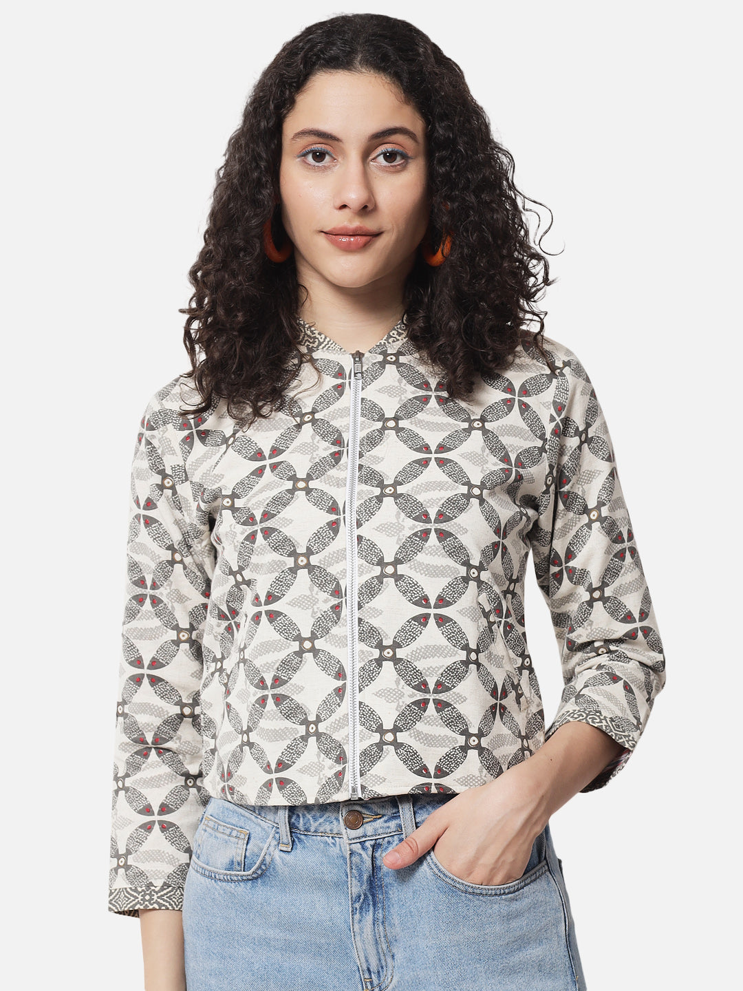 Cotton Printed Bomber Jacket