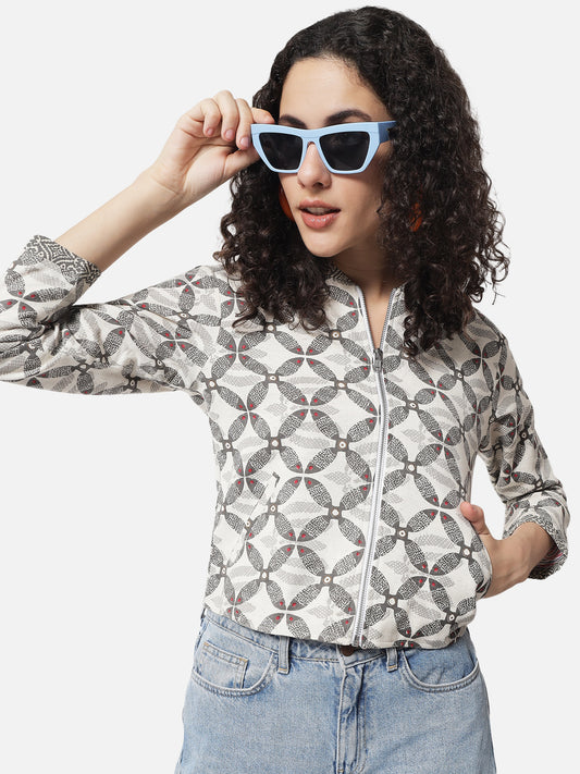 Cotton Printed Bomber Jacket