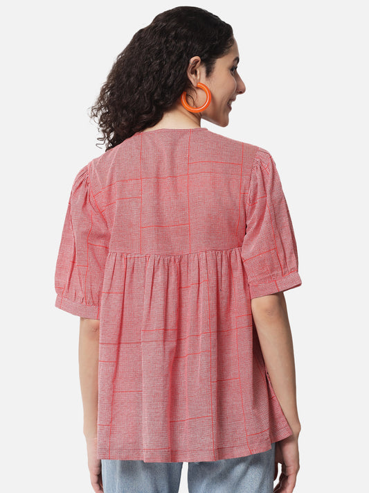 Cotton Printed Gathered Top