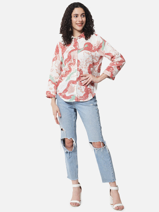 Cotton Printed ' Origin ' Casual Shirt