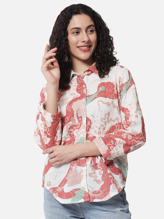 Cotton Printed ' Origin ' Casual Shirt