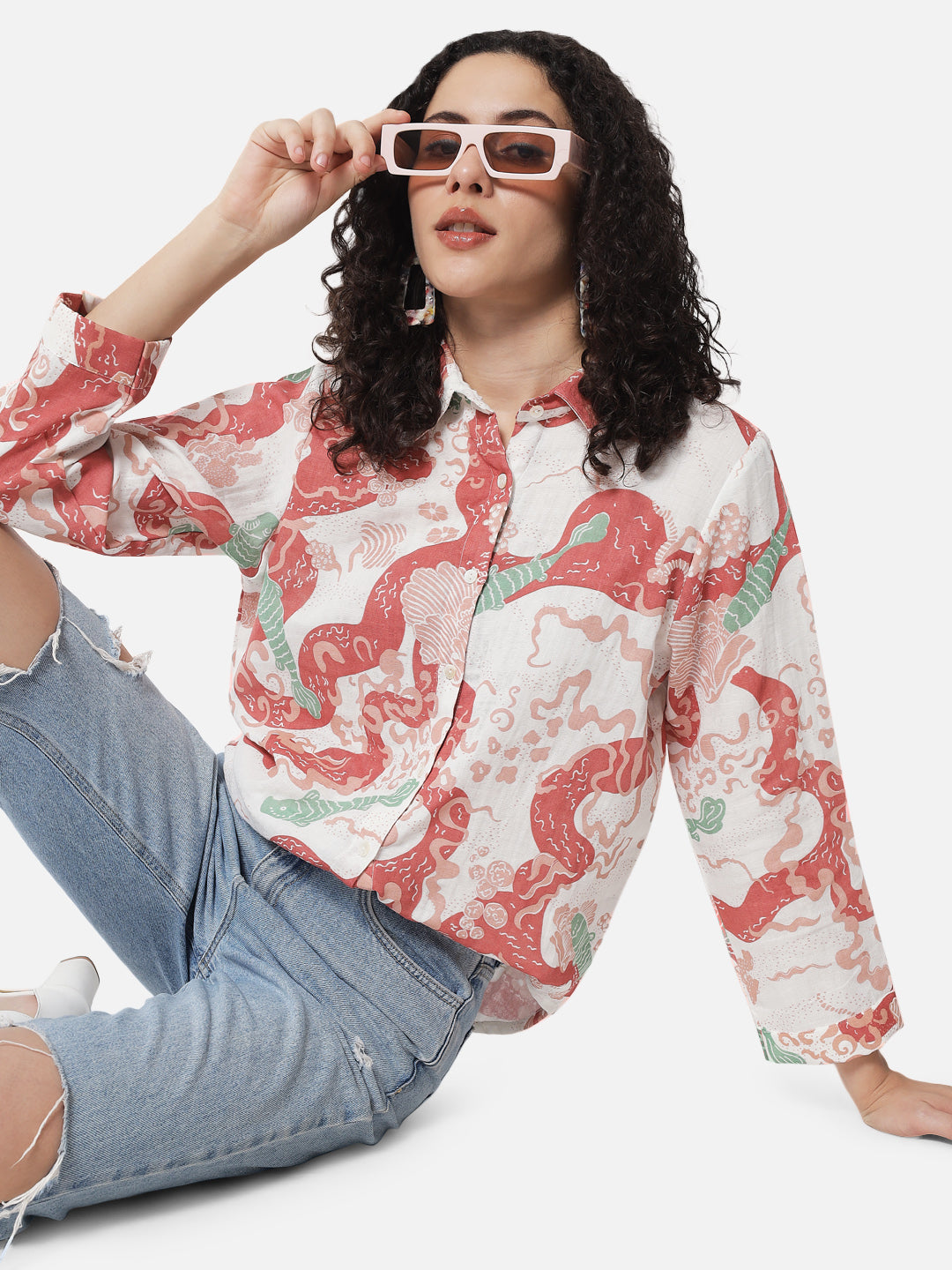 Cotton Printed ' Origin ' Casual Shirt