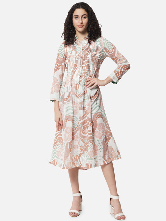 Pleated Front open ' Journey ' Dress