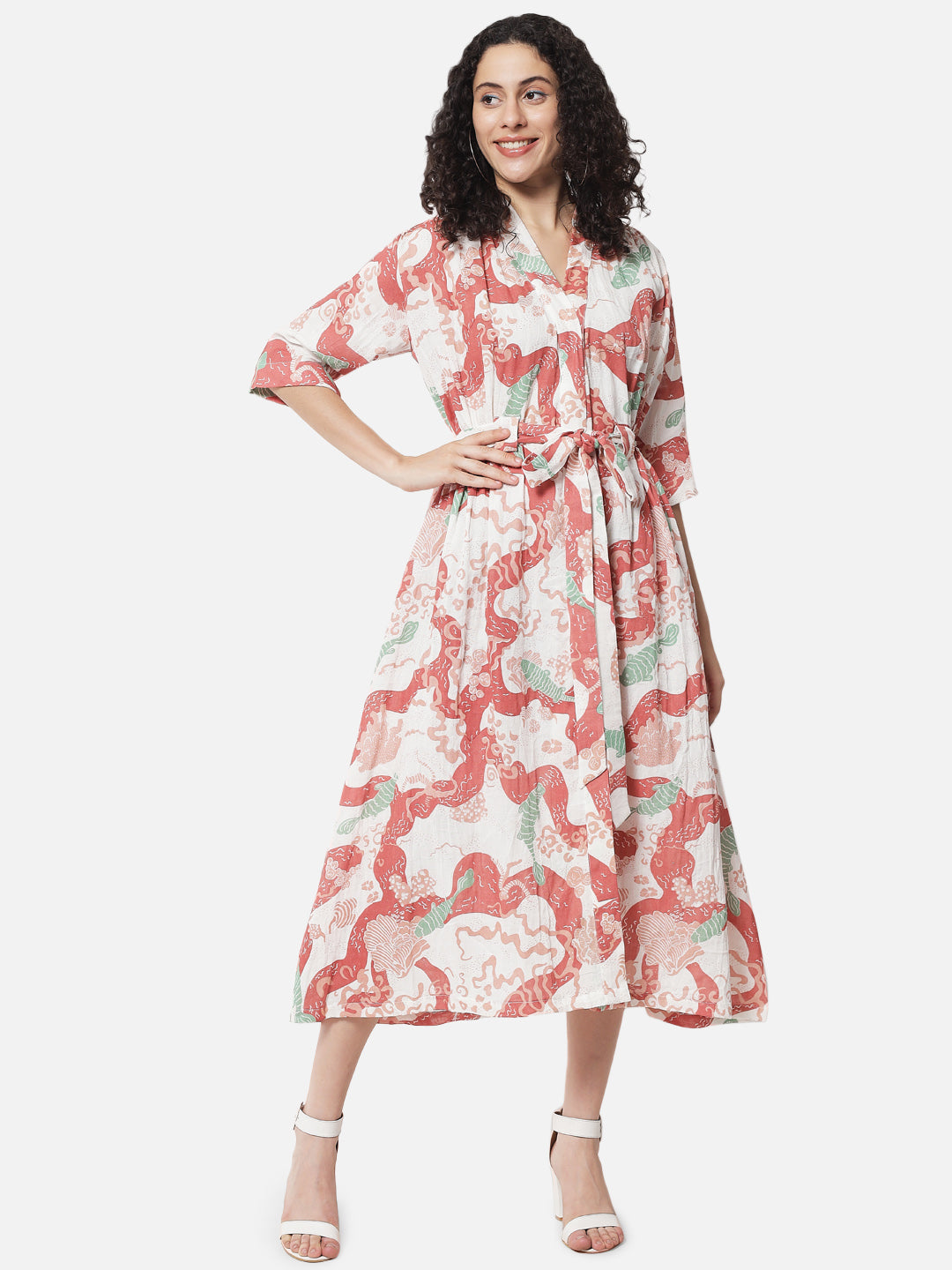 Cotton Printed ' Origin ' Wrap Dress