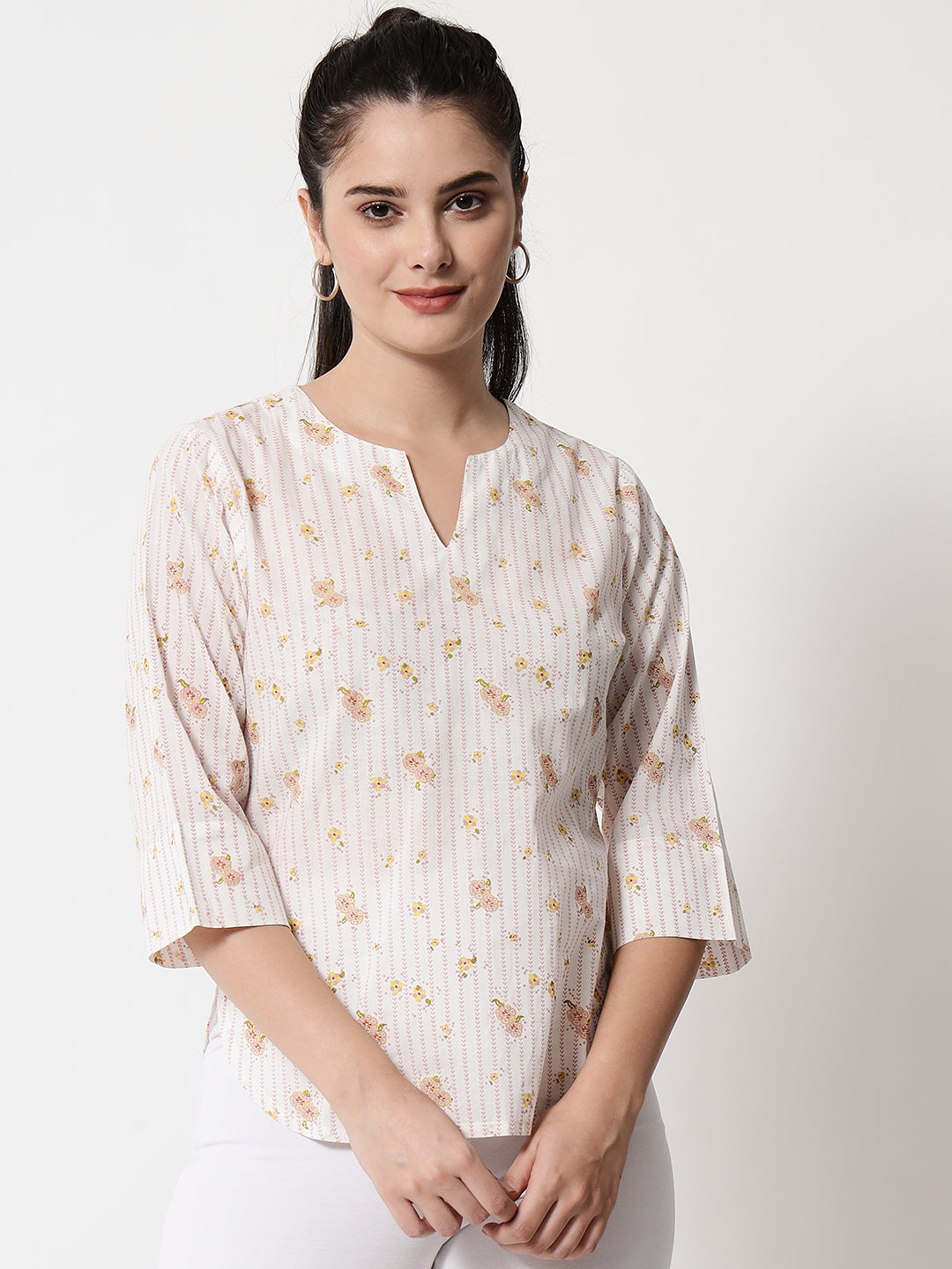 Printed ' Mogra ' top