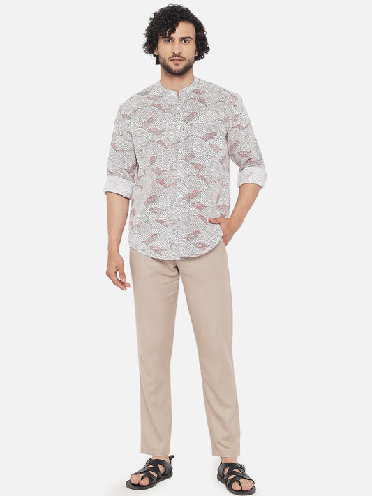 Cotton Red Blue ' Tarang ' Printed Shirt