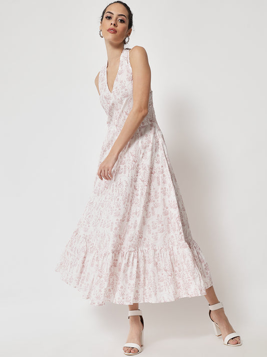 Cotton Printed ' Shajar ' Halter Dress