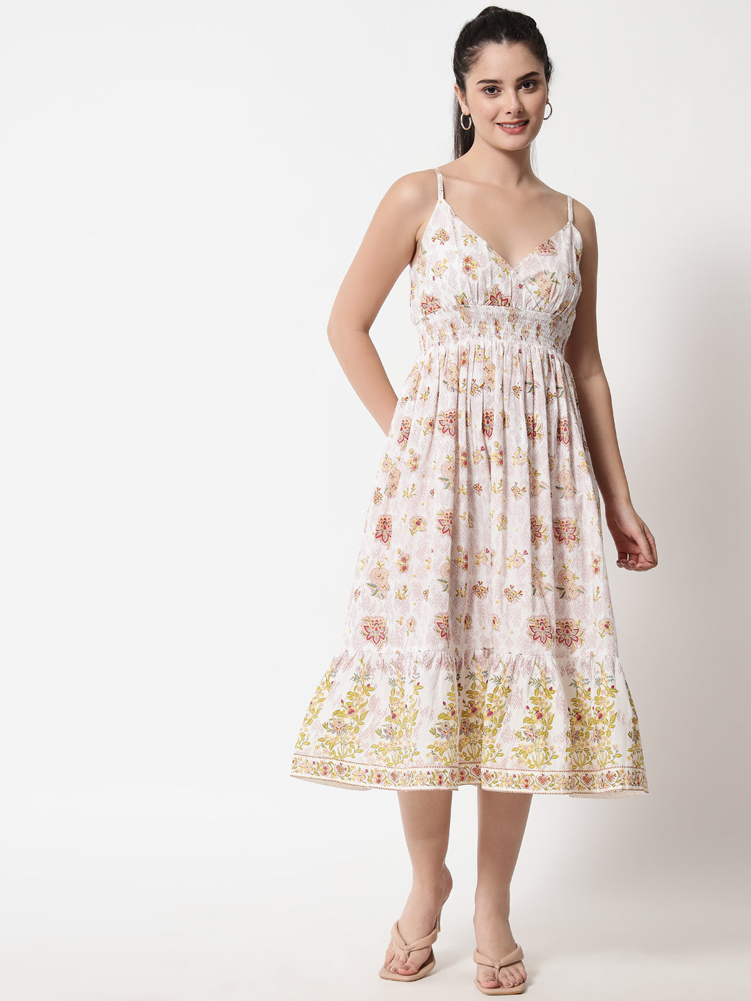 Printed ' Bougainvillea ' Dress