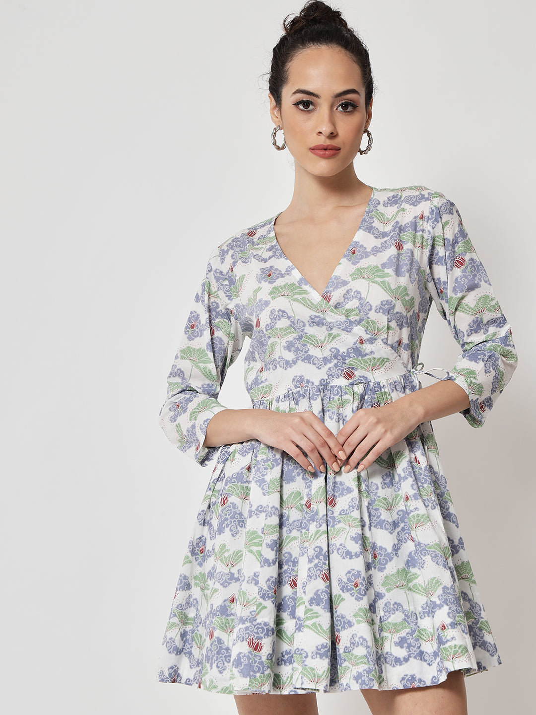 Cotton Printed ' Baadal ' Wrap Dress