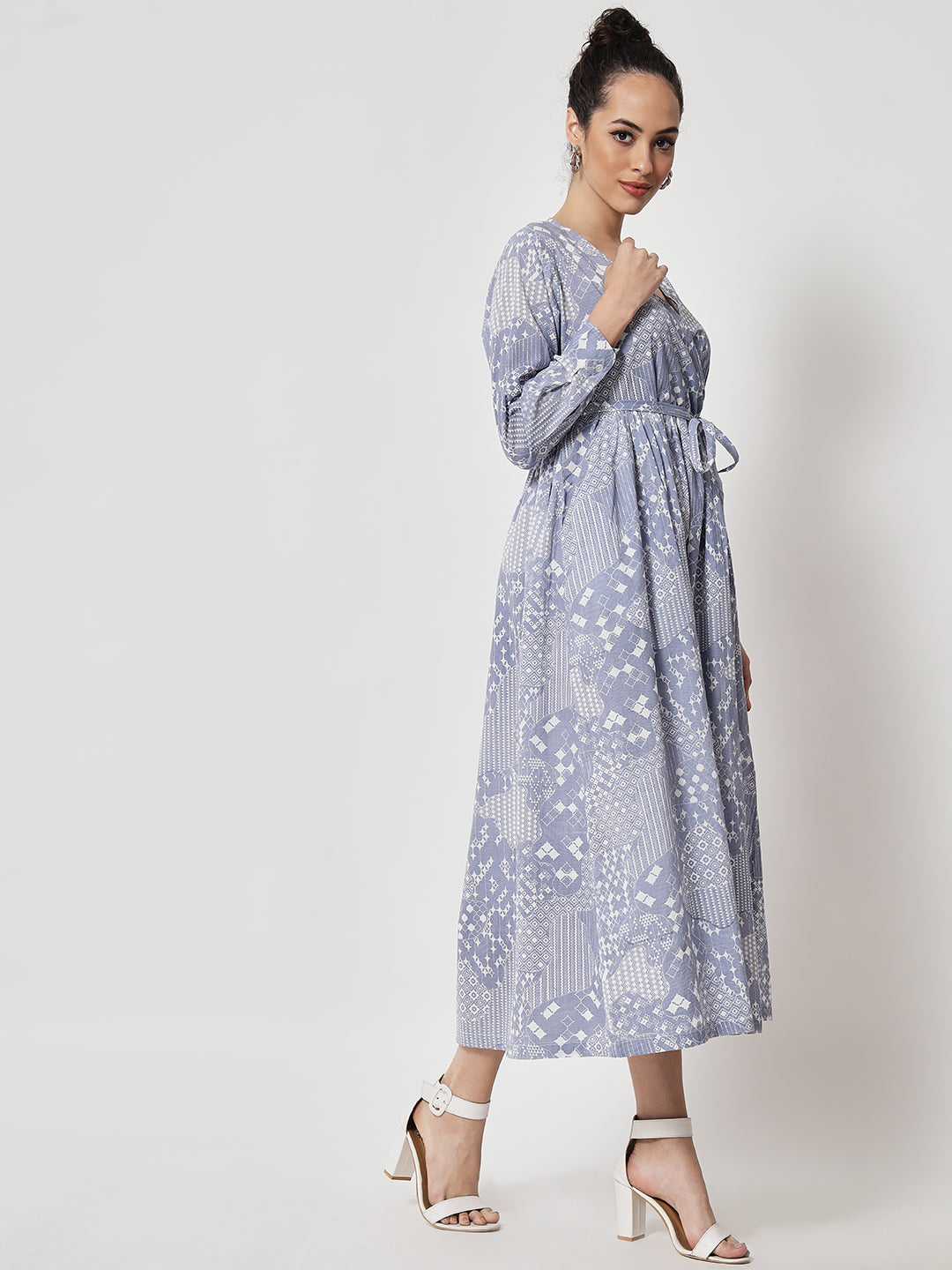 Cotton Printed ' Jharoka ' Wrap Dress