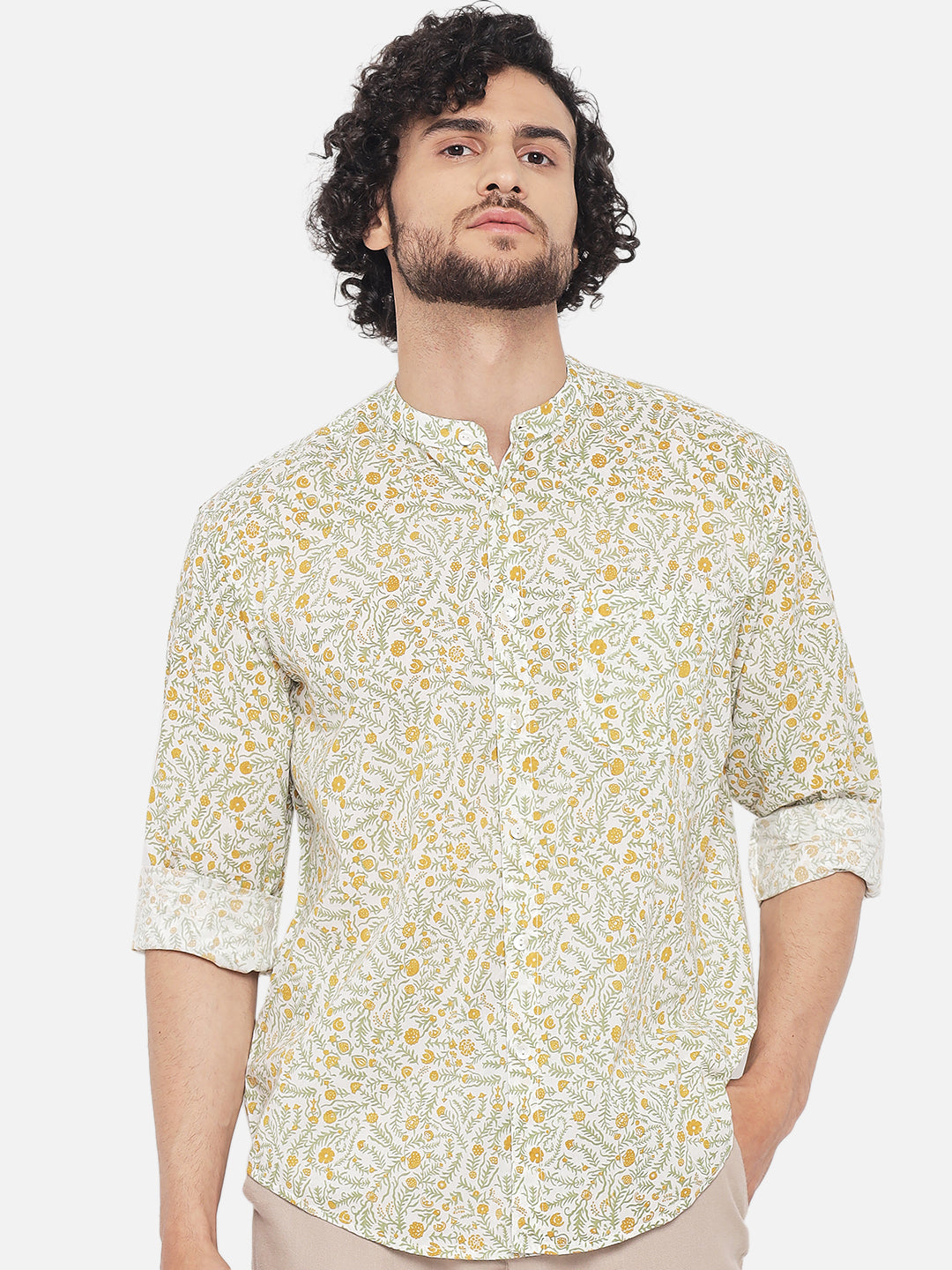 Yellow Green ' Tagetes ' Casual Shirt